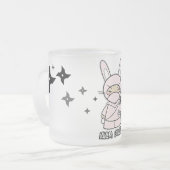 忍者のバニー! Shurikensのマグを使って フロストグラスマグカップ (正面左)