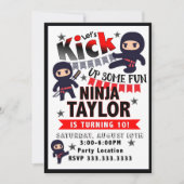忍者のパーティの招待状、忍者の誕生日 招待状 (正面)
