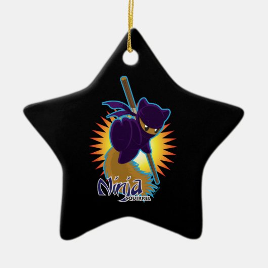 忍者のリス セラミックオーナメント (正面)