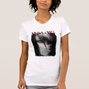 忍者の女の子のemo tシャツ