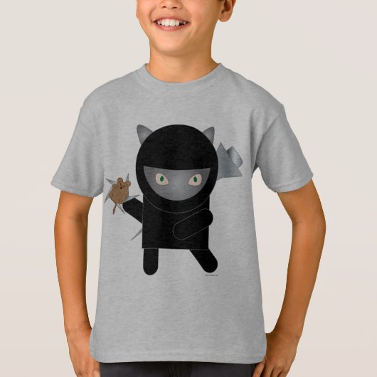 忍者の子猫の子供のスエットシャツ Tシャツ (正面)