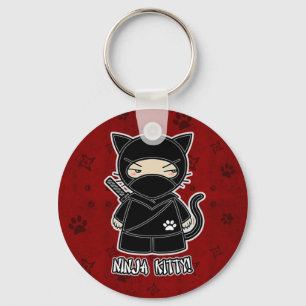 忍者の子猫! 赤いKeychain キーホルダー