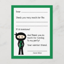 忍者の感謝カード（カラー変更可）