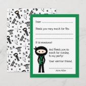 忍者の感謝カード（色変更可能） サンキューカード (正面/裏面)