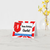 忍者の戦士の誕生会は愛国心が強い男の子をからかいます カード (黄色い花)