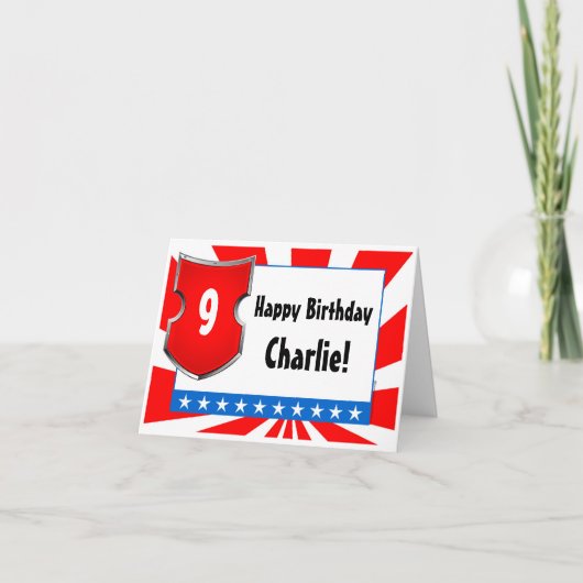 忍者の戦士の誕生会は愛国心が強い男の子をからかいます カード (正面)