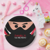 忍者の戦士の誕生日9インチの紙皿 ペーパープレート (パーティー)