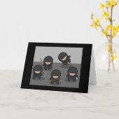 忍者の挨拶状かメッセージカード(中ブランク) カード (黄色い花)