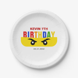 忍者の目ビルディングブロックレンガ 誕生日 ペーパープレート
