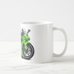 忍者の緑のバイク コーヒーマグカップ