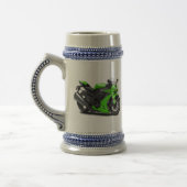 忍者の緑のバイク ビールジョッキ (左)