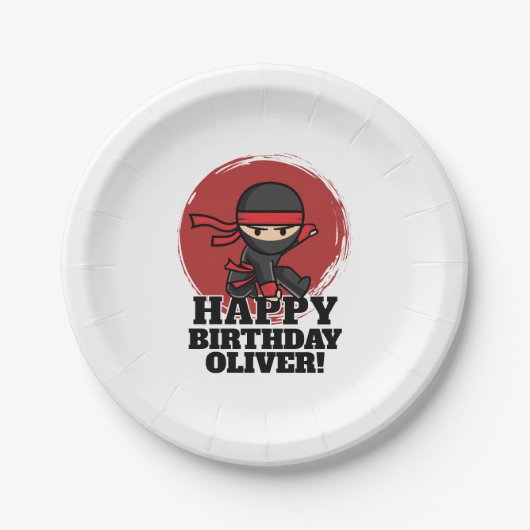 忍者の誕生日パーティー ペーパープレート (正面)