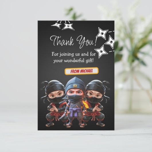 忍者の誕生日 サンキューカード (スタンド正面)