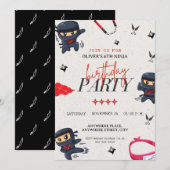 忍者の誕生日 招待状 (正面/裏面)