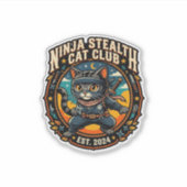 忍者みたいにこっそり猫 猫ママ ギフト アイデア - 忍者ステルス シール (正面)