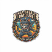 忍者みたいにこっそり猫 猫ママ ギフト アイデア - 忍者ステルス シール (正面)