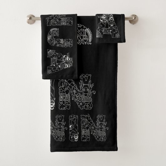 忍者アメージング文字アート バスタオルセット (インサイチュ)
