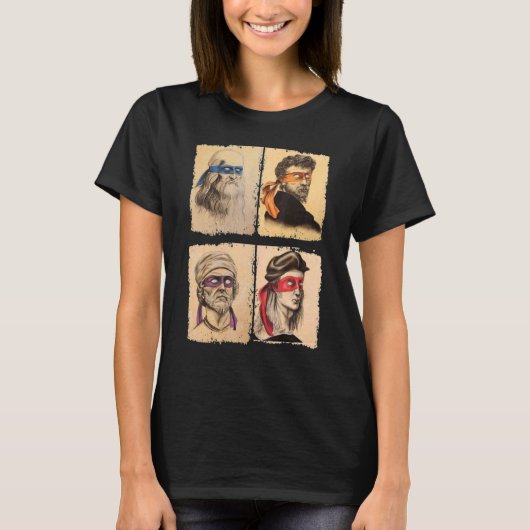 忍者アーティストポスタースタイルアーポップ・アートのト Tシャツ (正面)