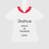 忍者イン武術アーツベルトパーソナライズされた オーナメント (裏面)