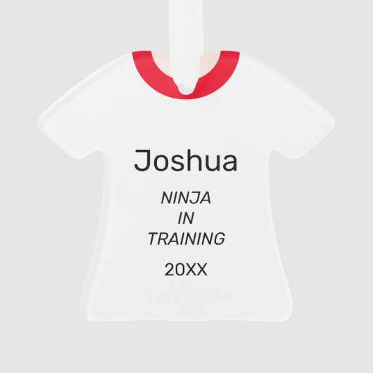 忍者イン武術アーツベルトパーソナライズされた オーナメント (裏面)