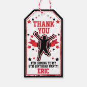 忍者ウォリアーズボーイズブラック&レッド誕生日 ギフトタグ (正面)