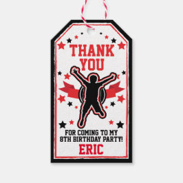 忍者ウォリアーズボーイズブラック&レッド誕生日 ギフトタグ