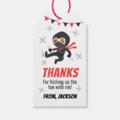 忍者ウォリアーメッセージカードボーイレッド&ブラック ギフトタグ (正面)