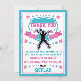 忍者ウォリアールガールズピンク&ティール(緑がかった色)サンキューカード サンキューカード