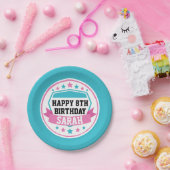 忍者ウォリアールガールズピンク&ティール（緑がかった色）パーティー ペーパープレート (パーティー)