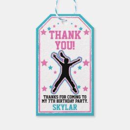 忍者ウォリアールガールズピンク&ティール(緑がかった色)誕生日 ギフトタグ