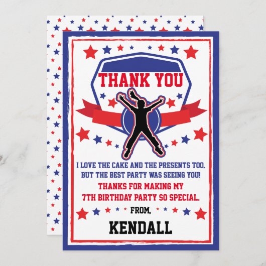 忍者ウォリアールガールズ誕生日サンキューカード サンキューカード (正面/裏面)