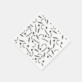 忍者ウォリアー子供の誕生日パーティー白黒 スタンダードカクテルナプキン (角)