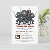 忍者ウォリアー子供の誕生日パーティー 招待状 (スタンド正面)