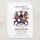 忍者ウォリアー子供の誕生日パーティー 招待状 (正面/裏面)