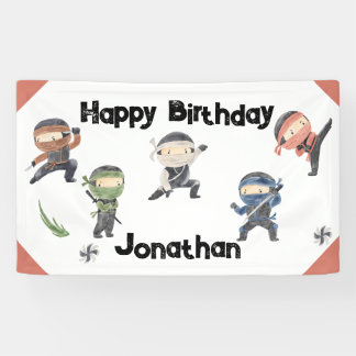忍者ウォリアー子供の誕生日パーティー 横断幕