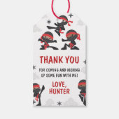 忍者ウォリアー武術アーツ空手誕生日の好意 ギフトタグ (正面)