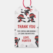 忍者ウォリアー武術アーツ空手誕生日の好意 ギフトタグ (裏面)