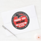 忍者ウォリアー武術アーツ誕生日サンキュー ラウンドシール (封筒)