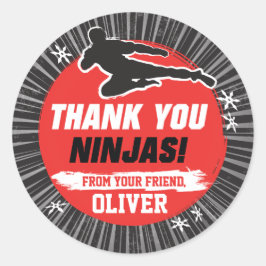 忍者ウォリアー武術アーツ誕生日サンキュー ラウンドシール