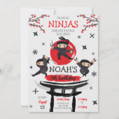忍者ウォリアー武術アーツ誕生日 招待状 (正面)
