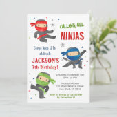 忍者ウォリアー空手バースデーパーティ招待状 招待状 (スタンド正面)