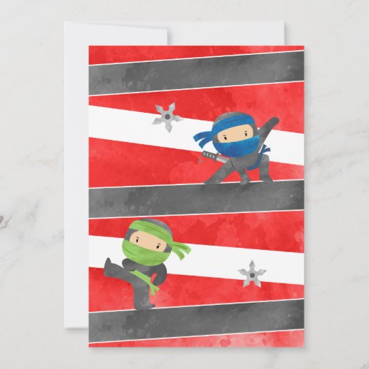 忍者ウォリアー空手バースデーパーティ招待状 招待状 (裏面)