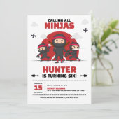 忍者ウォリアー空手武術アーツバースデーパーティー 招待状 (スタンド正面)