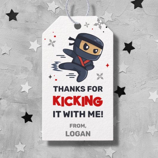 忍者ウォリアー空手誕生日メッセージカード ギフトタグ