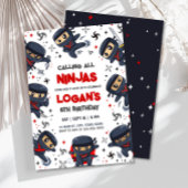 忍者ウォリアー空手誕生日招待状 招待状