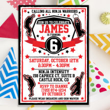 忍者ウォリアー誕生日招待状/パークア招待状