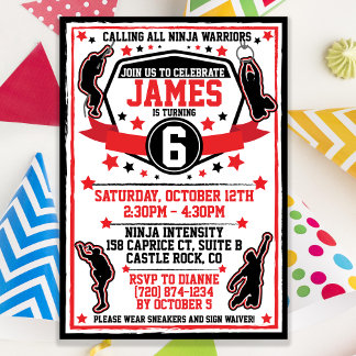 忍者ウォリアー誕生日招待状/パークア招待状 招待状