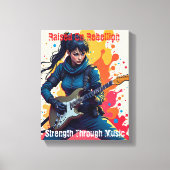 忍者カスタムガールギタリストアー感動的ト キャンバスプリント (正面)