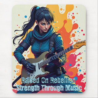 忍者カスタムガールギタリストアー感動的ト マウスパッド