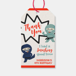 忍者カラフル空手誕生日 ギフトタグ